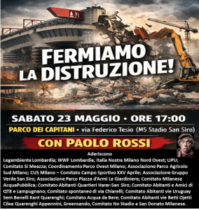 Demolire lo stadio per cementificare SAN SIRO? No grazie!