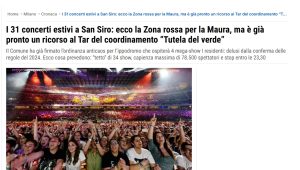 I 31 concerti estivi: ecco la Zona rossa per la Maura, ma è già pronto ricorso del Coordinamento (2025)