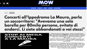 La Maura, parla un soccorritore: “Avevamo una sola barella per 80mila persone, evitate di andarci. Lì siete abbandonati a voi stessi”