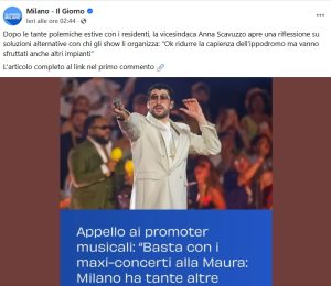 Clamoroso dietro-front della Scavuzzo sui concerti!