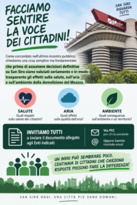 VAS GFU San Siro: diffida, sospensione e richiesta approfondimento VIAS